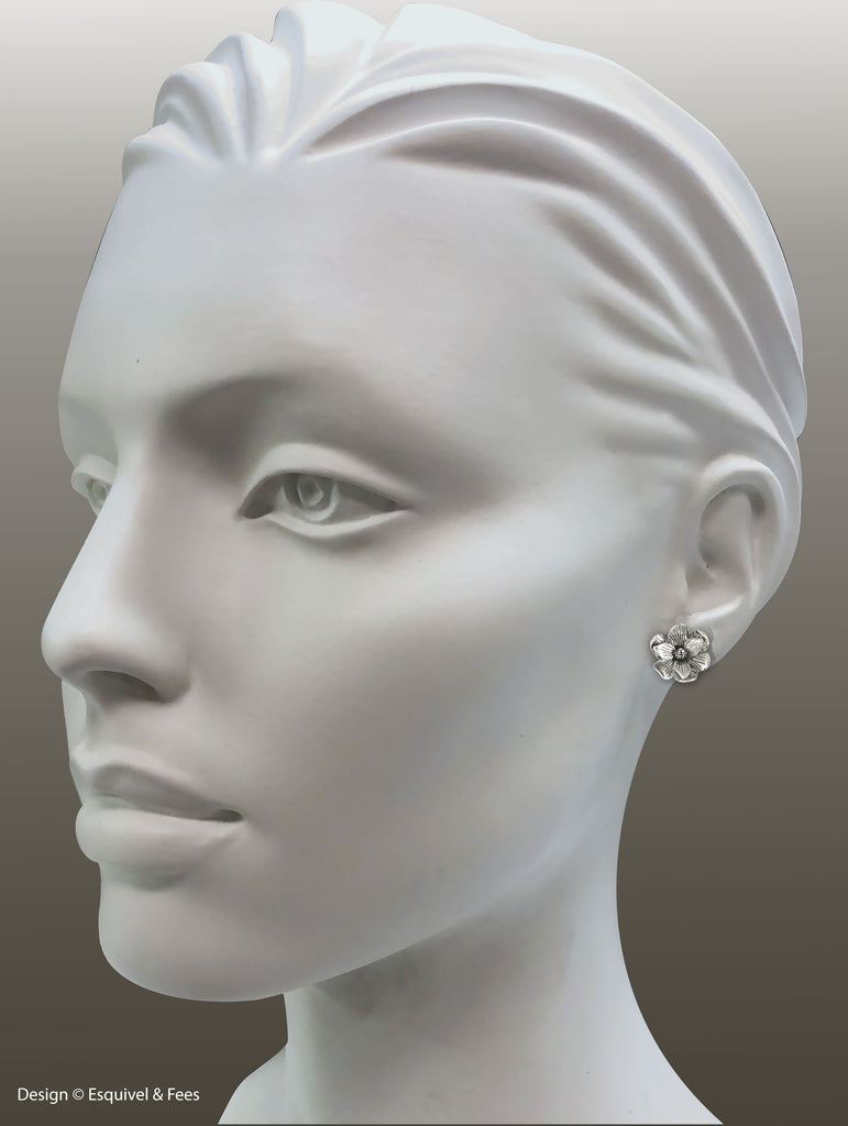 Magnolia Earrings Jewelry Sterling Silver Handmade Flower Earrings MG4-E