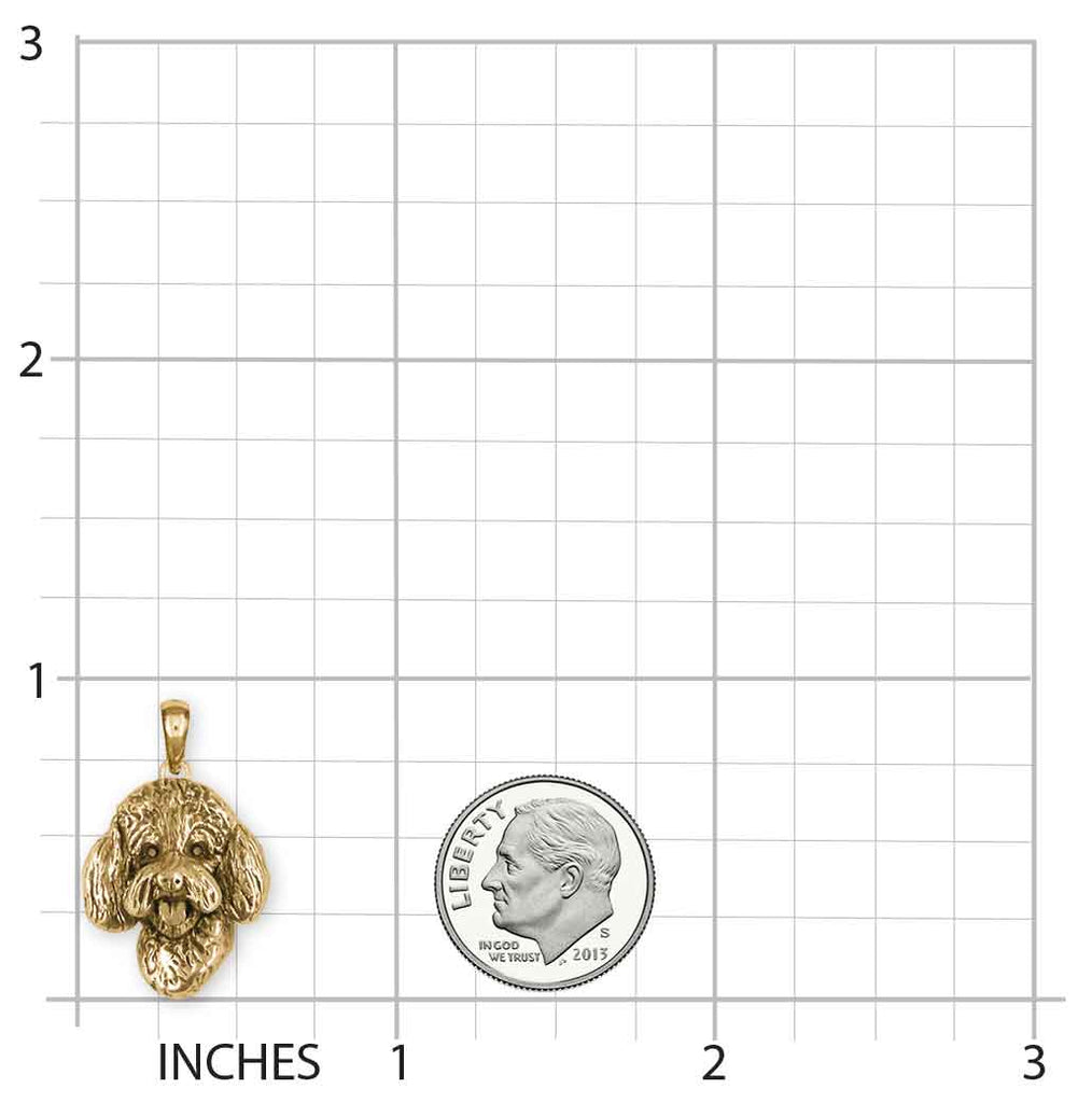 Goldendoodle Jewelry 14k Gold Handmade Goldendoodle Pendant GDL11-PG