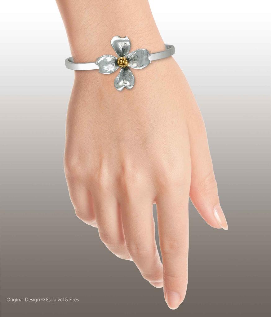 Dogwood Jewelry Silver And Gold Dogwood Bracelet Handmade Flower Jewelry DGW3-TNCB