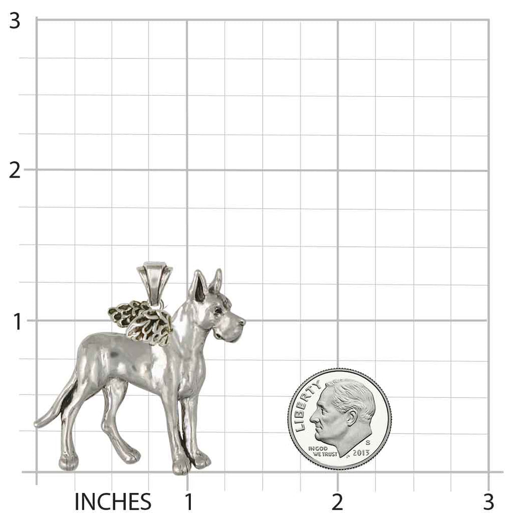 Great Dane Angel Pendant Jewelry Sterling Silver Handmade Dog Pendant GD8-AP