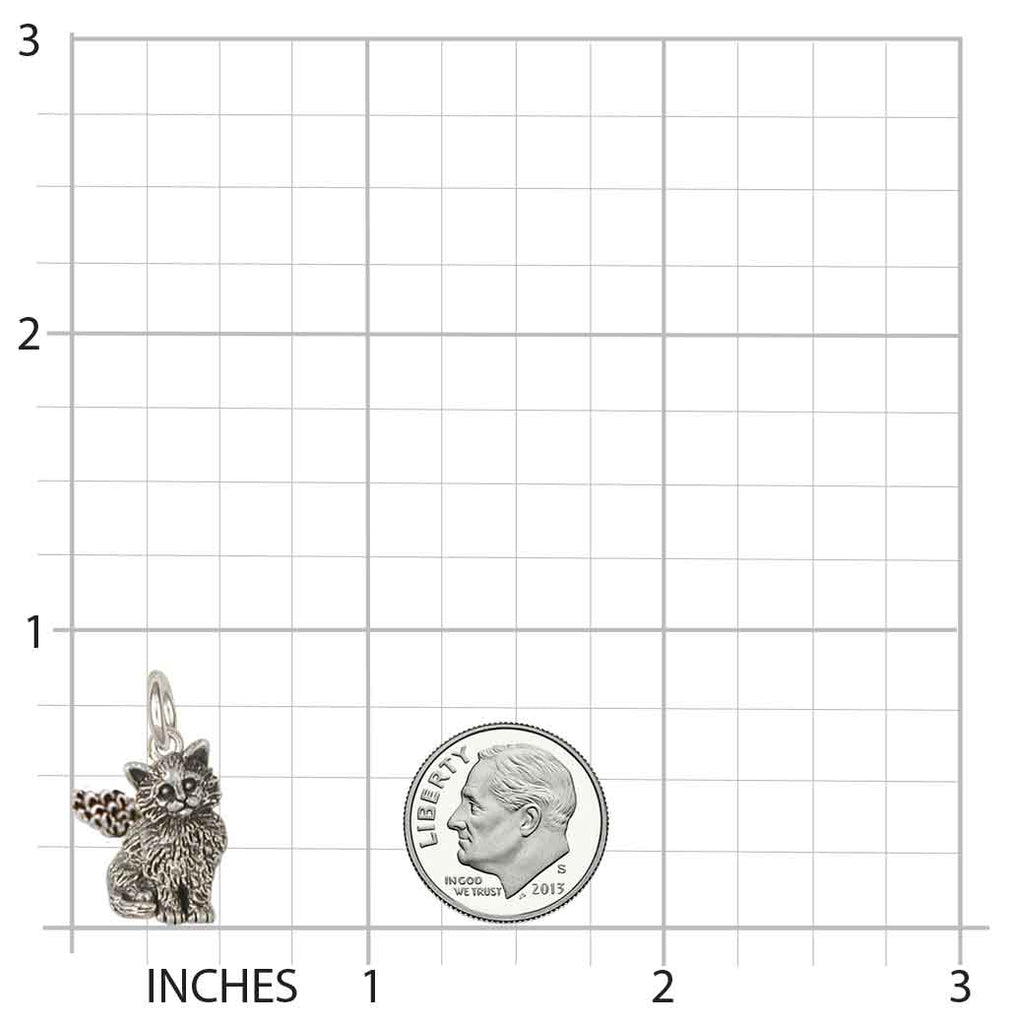 Maine Coon Angel Charm Jewelry Sterling Silver Handmade Cat Charm MN8-AC