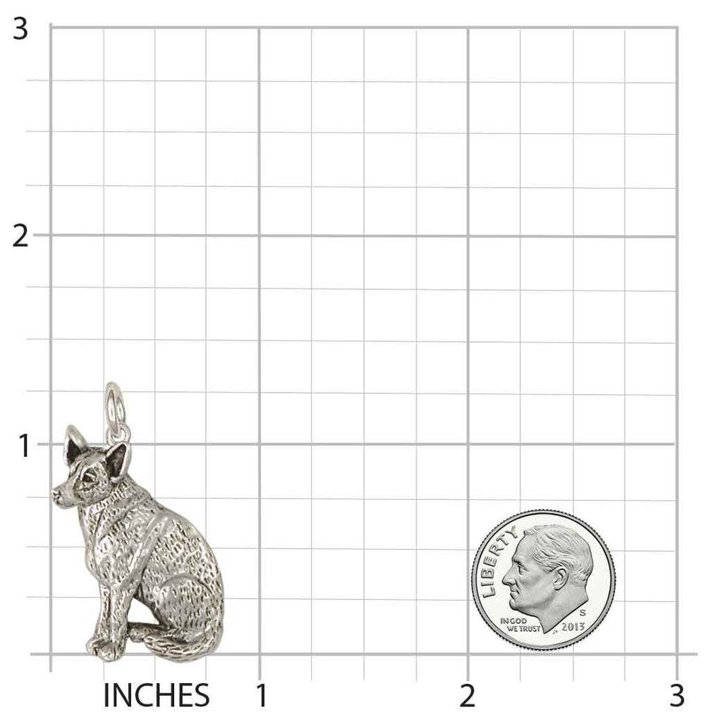 Australian Cattle Dog Charm Jewelry Sterling Silver Handmade Dog Charm ACD1-C