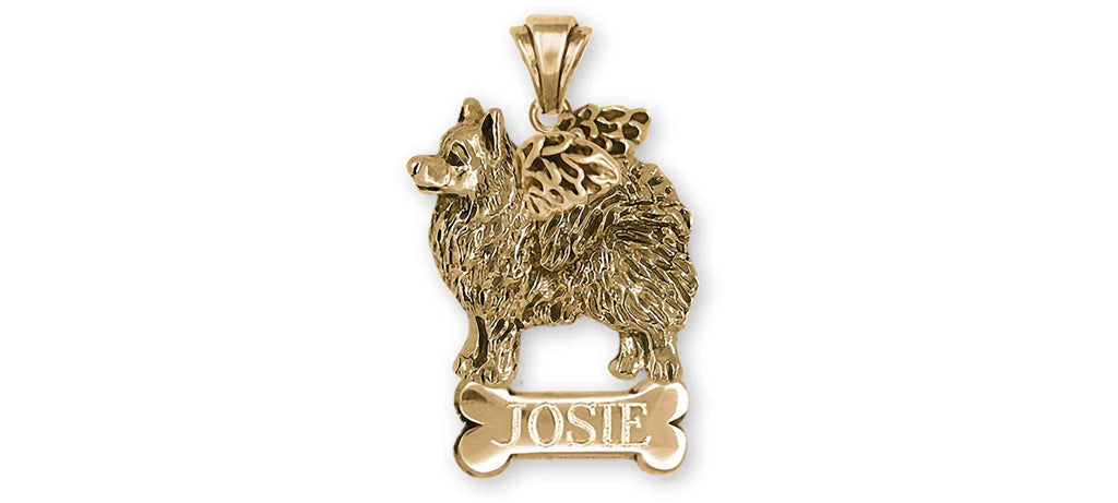 American Eskimo Charms American Eskimo Personalized Pendant 14k Gold Vermeil American Spitz Jewelry American Eskimo jewelry