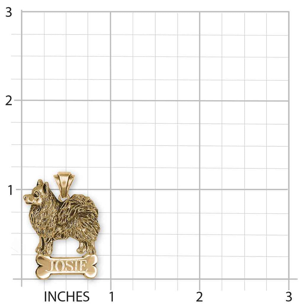 American Eskimo Personalized Pendant 14k Gold Vermeil Handmade American Spitz Jewelry  AE1-NPVM