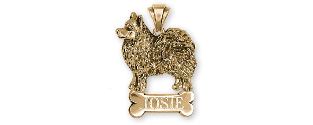 American Eskimo Charms American Eskimo Personalized Pendant 14k Gold Vermeil American Spitz Jewelry American Eskimo jewelry