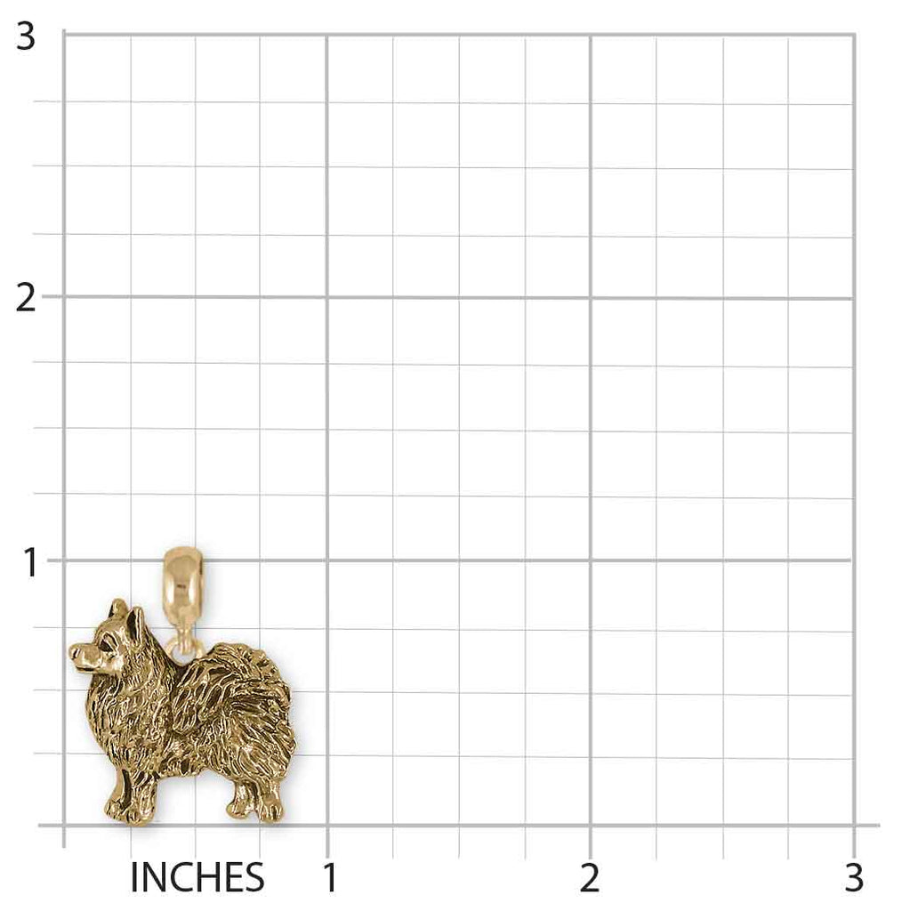 American Eskimo Pandora Charm Slide 14k Yellow Gold Handmade American Spitz Jewelry This Charm Will Fit A Pandora® Slide Bracelet AE1-PNSG