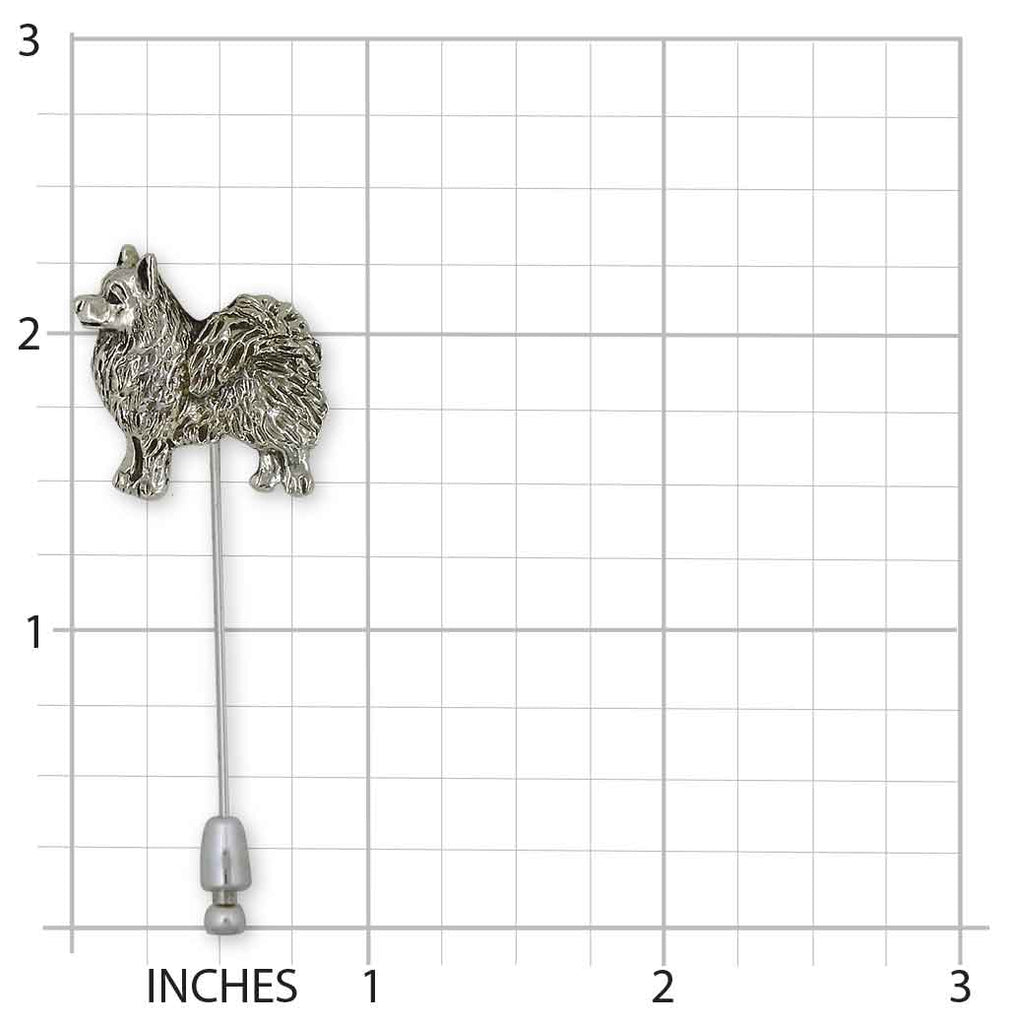 American Eskimo Brooch Pin Sterling Silver Handmade American Spitz Jewelry  AE1-STP