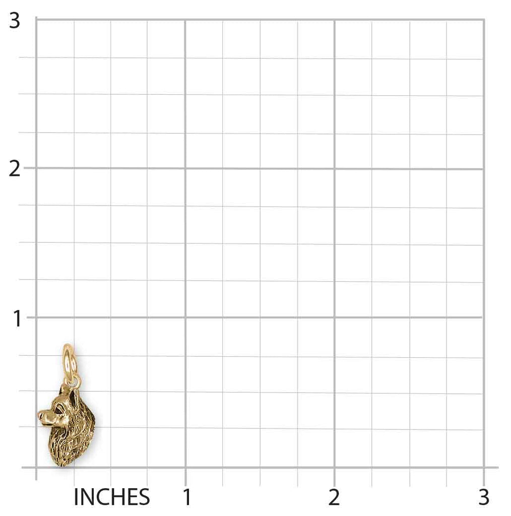 American Eskimo Charm 14k Yellow Gold Handmade American Spitz Jewelry  AE1H-CG