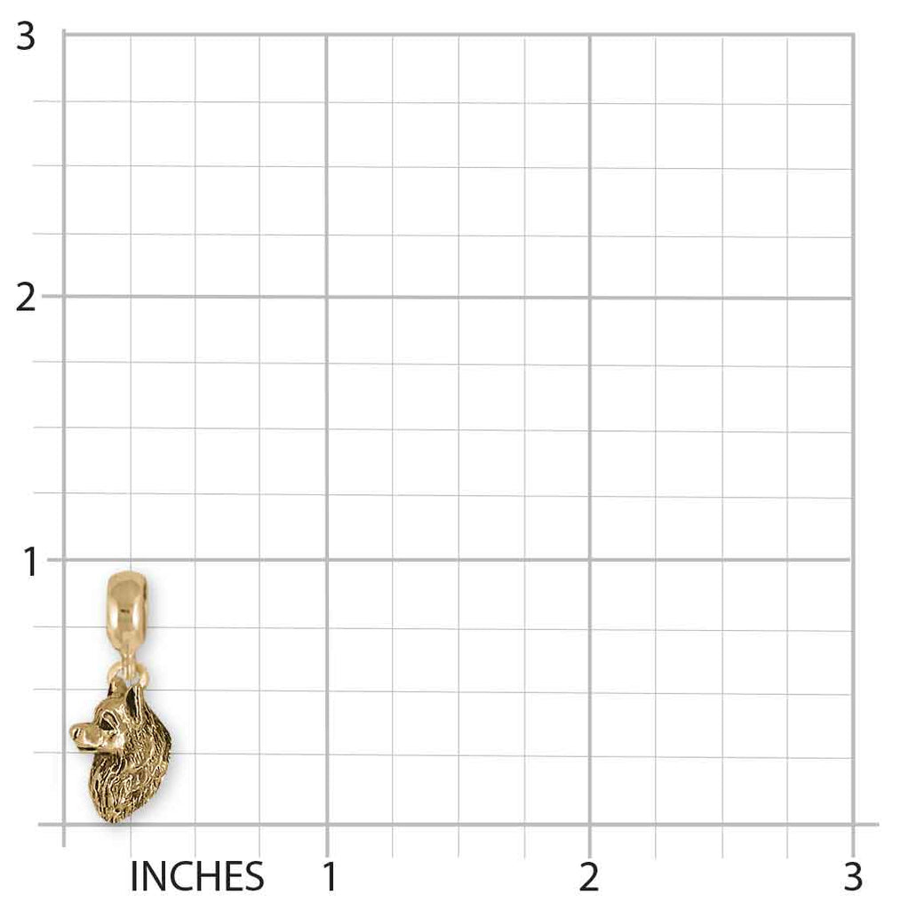 American Eskimo Pandora Charm Slide 14k Yellow Gold Handmade American Spitz Jewelry This Charm Will Fit A Pandora® Slide Bracelet AE1H-PNSG