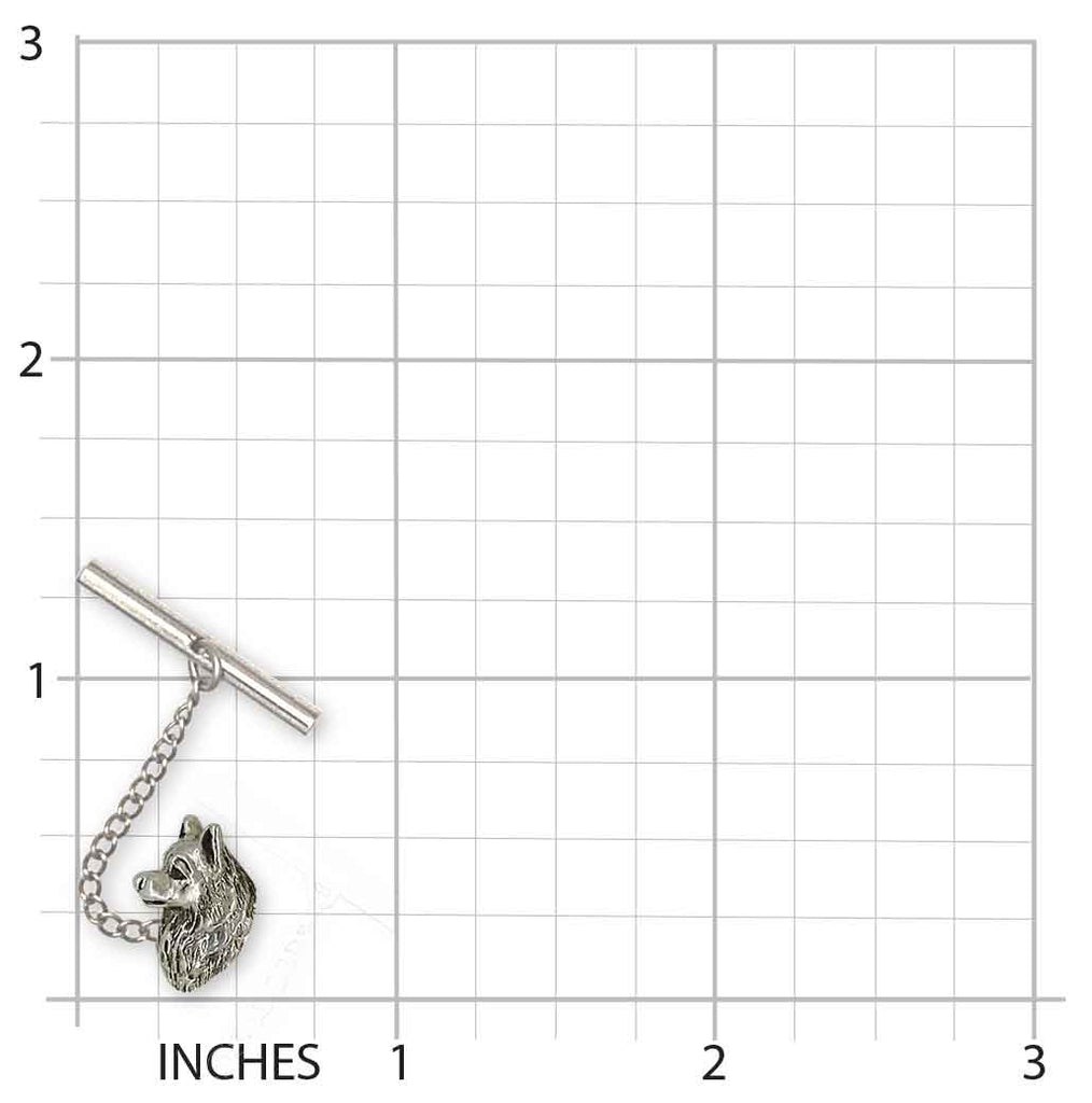 American Eskimo Tie Tack Sterling Silver Handmade American Spitz Jewelry  AE1H-TT