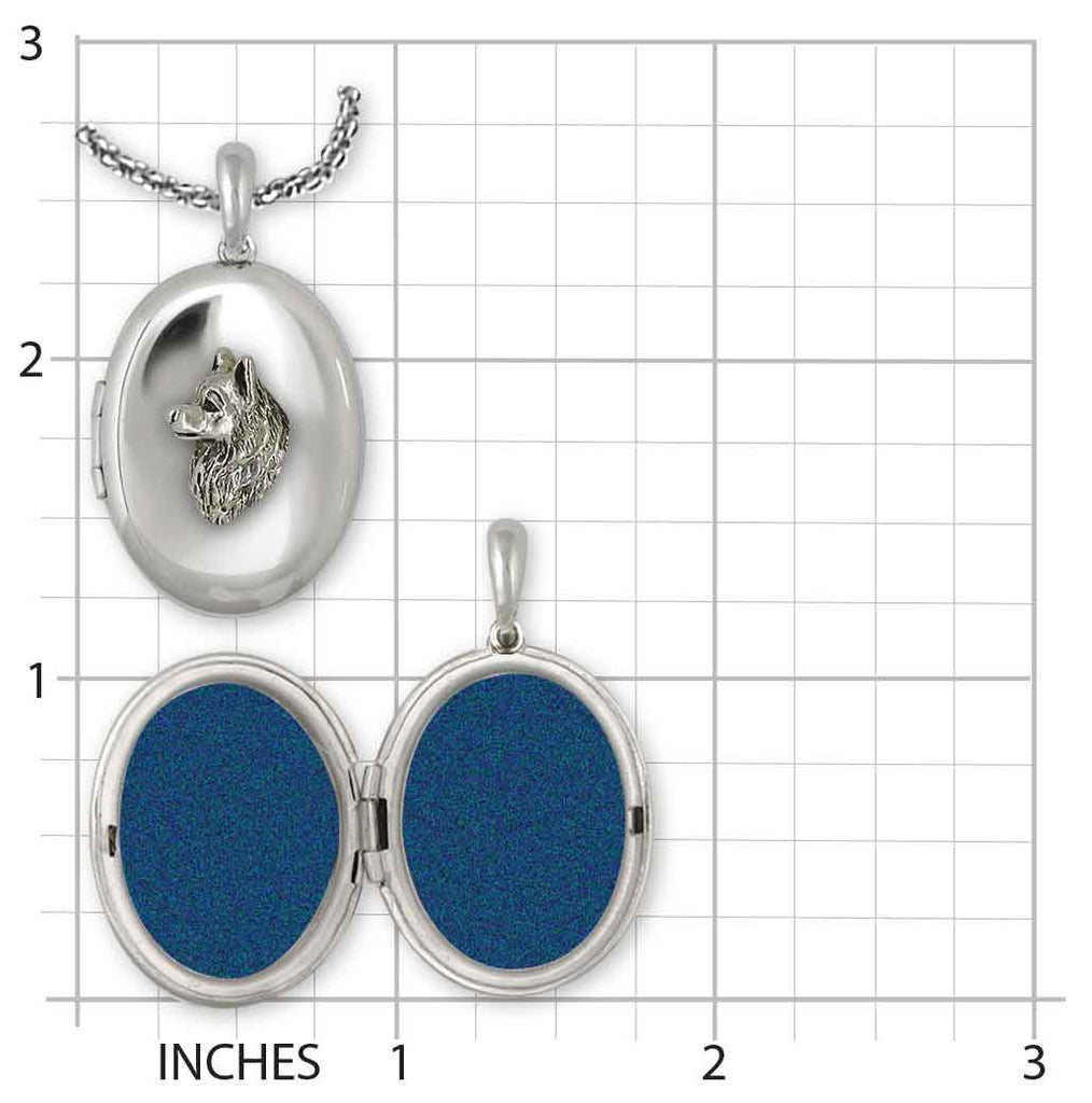 American Eskimo Photo Locket Sterling Silver Handmade American Spitz Jewelry  AE1H-V