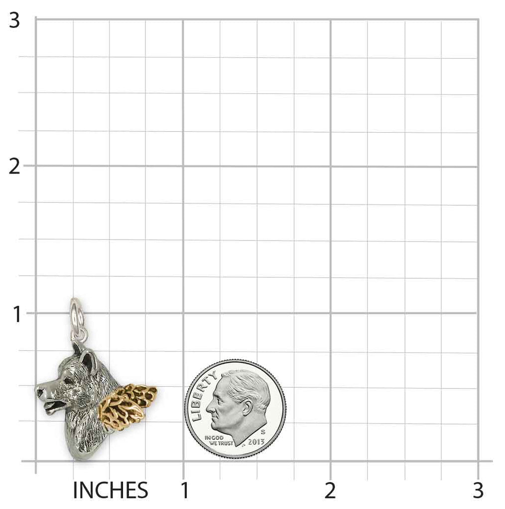 Akita Charm 14k Gold Vermeil Handmade Akita Jewelry  AK1-ACVM