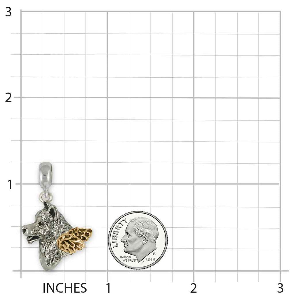 Akita Pandora Charm Slide 14k Gold Vermeil Handmade Akita Jewelry This Charm Will Fit A Pandora® Slide Bracelet AK1-APNSVM