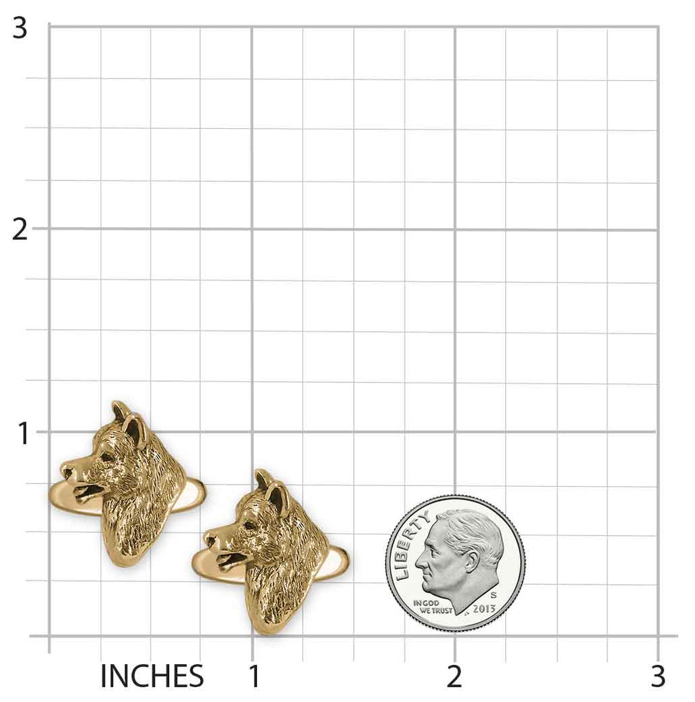Akita Cufflinks 14k Gold Vermeil Handmade Akita Jewelry  AK1-CLVM