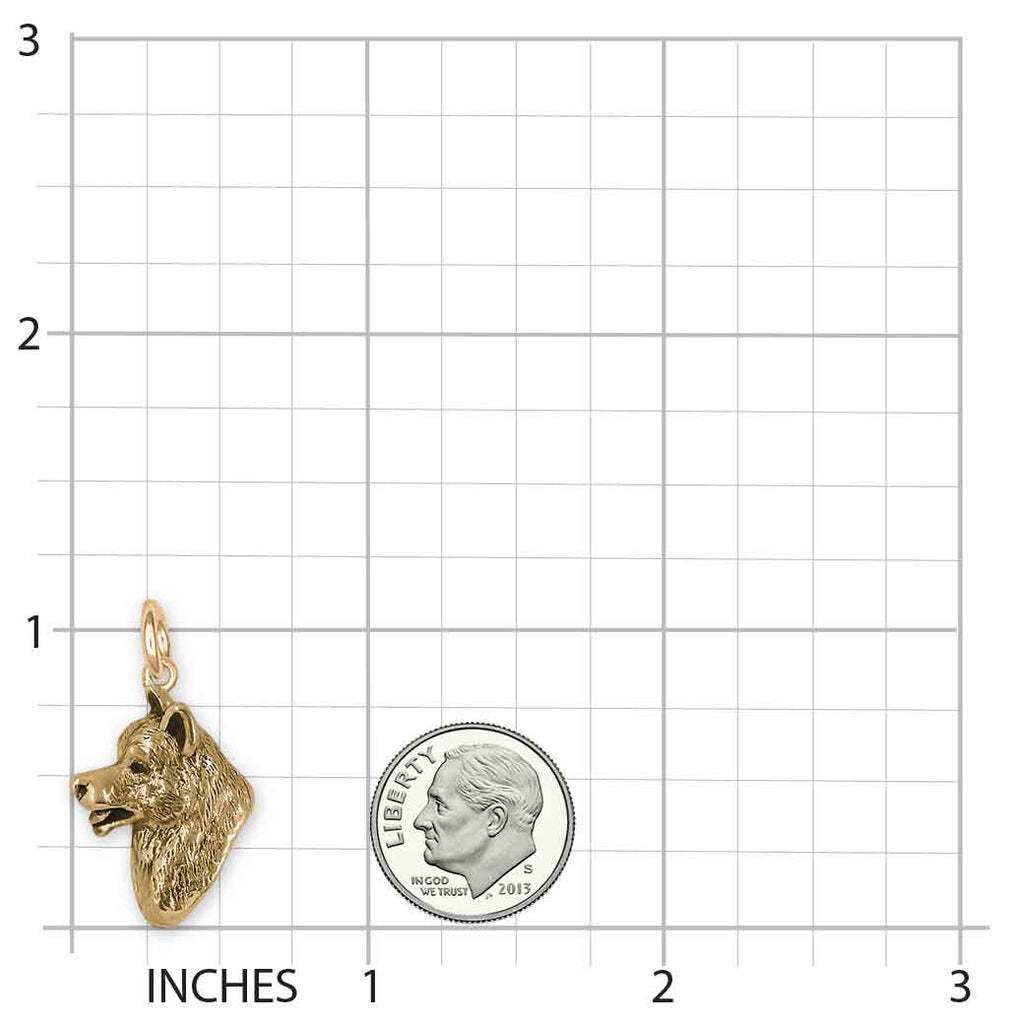 Akita Charm 14k Gold Vermeil Handmade Akita Jewelry  AK1-CVM