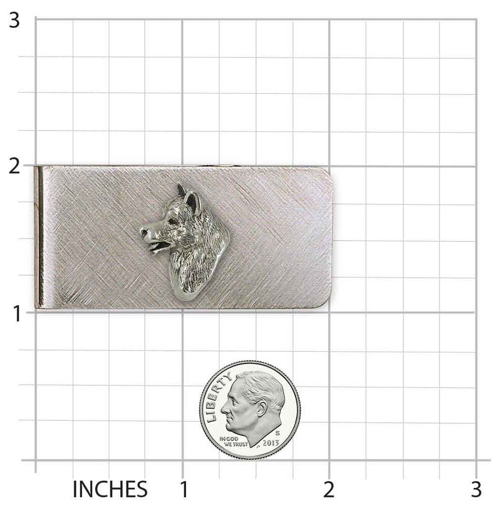 Akita Money Clip Sterling Silver And Stainless Steel Handmade Akita Jewelry  AK1-MC