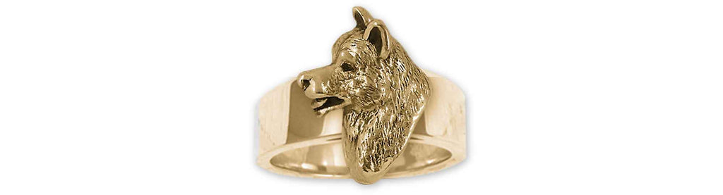 Akita Charms Akita Ring 14k Yellow Gold Akita Jewelry Akita jewelry