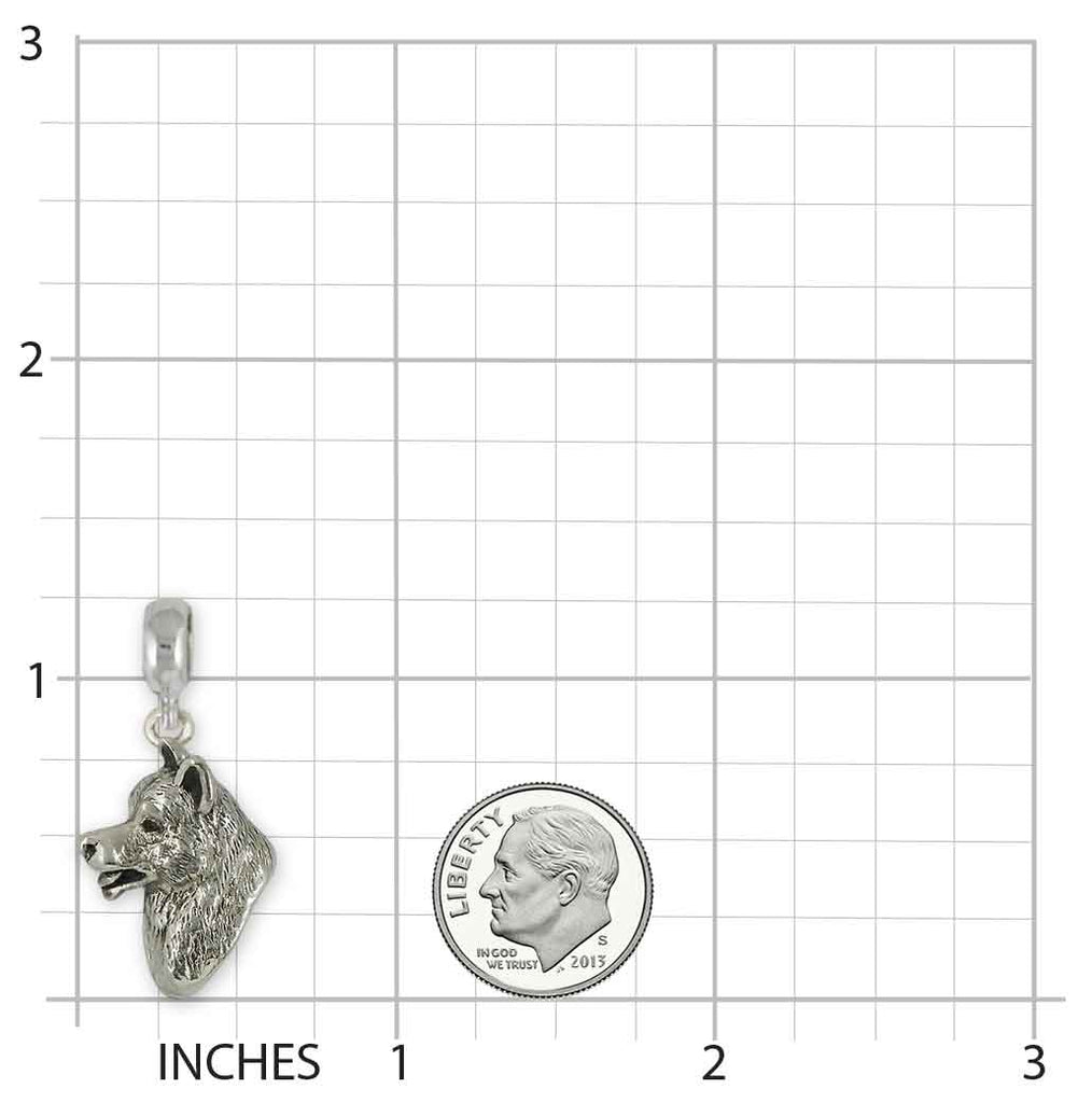 Akita Pandora Charm Slide Sterling Silver Handmade Akita Jewelry This Charm Will Fit A Pandora® Slide Bracelet AK1-PNS