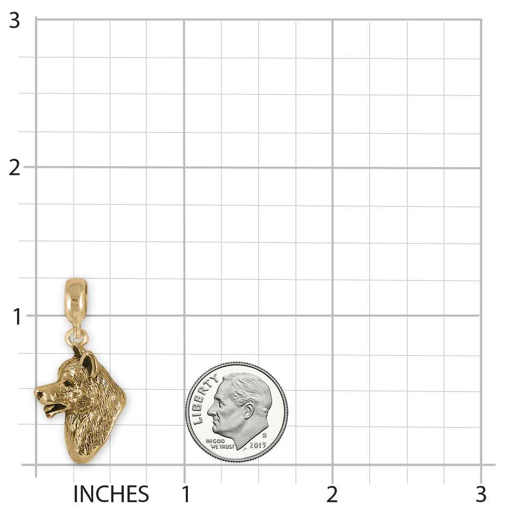 Akita Pandora Charm Slide 14k Gold Vermeil Handmade Akita Jewelry This Charm Will Fit A Pandora® Slide Bracelet AK1-PNSVM