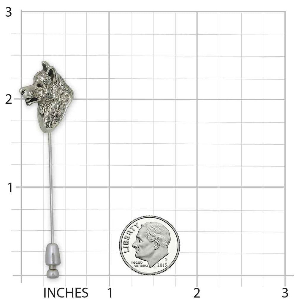 Akita Brooch Pin Sterling Silver Handmade Akita Jewelry  AK1-STP