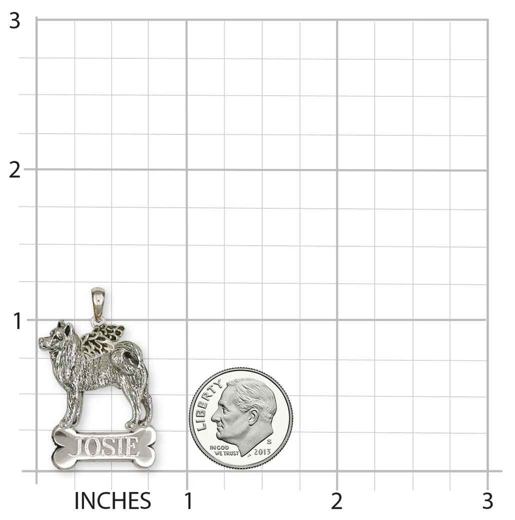 Akita Angel Personalized Pendant Sterling Silver Handmade Akita Jewelry  AK2-ANP