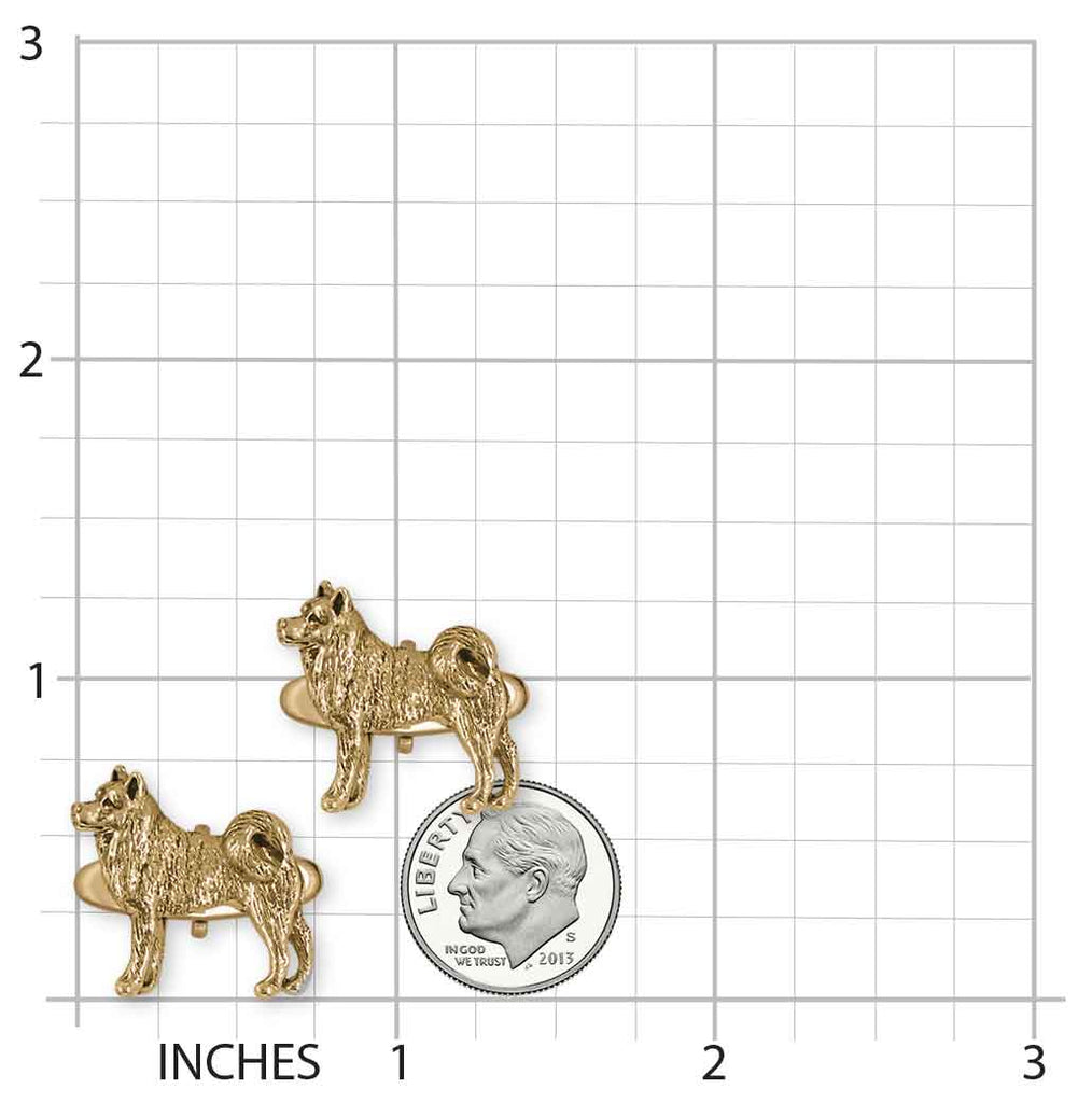 Akita Cufflinks 14k Gold Vermeil Handmade Akita Jewelry  AK2-CLVM