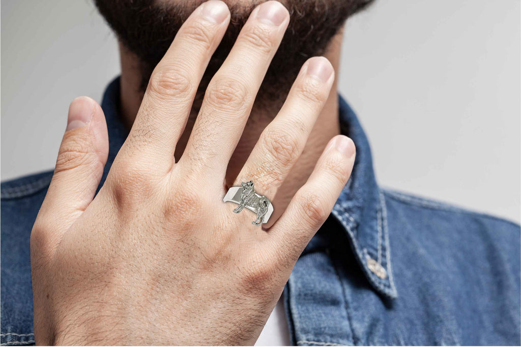 Akita Ring Sterling Silver Handmade Akita Jewelry  AK2-MR