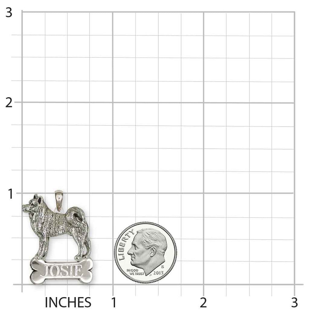 Akita Personalized Pendant Sterling Silver Handmade Akita Jewelry  AK2-NP