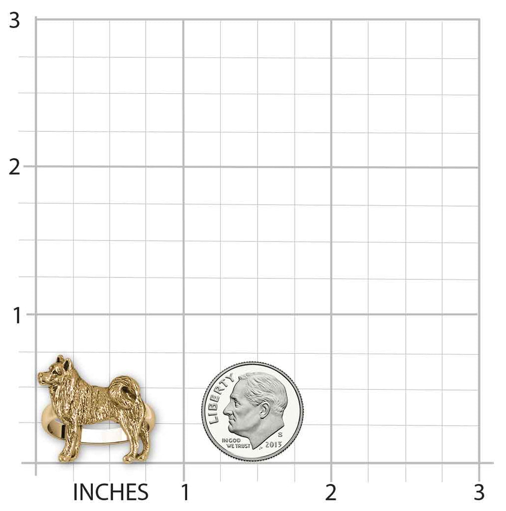 Akita Ring 14k Gold Vermeil Handmade Akita Jewelry  AK2-RVM