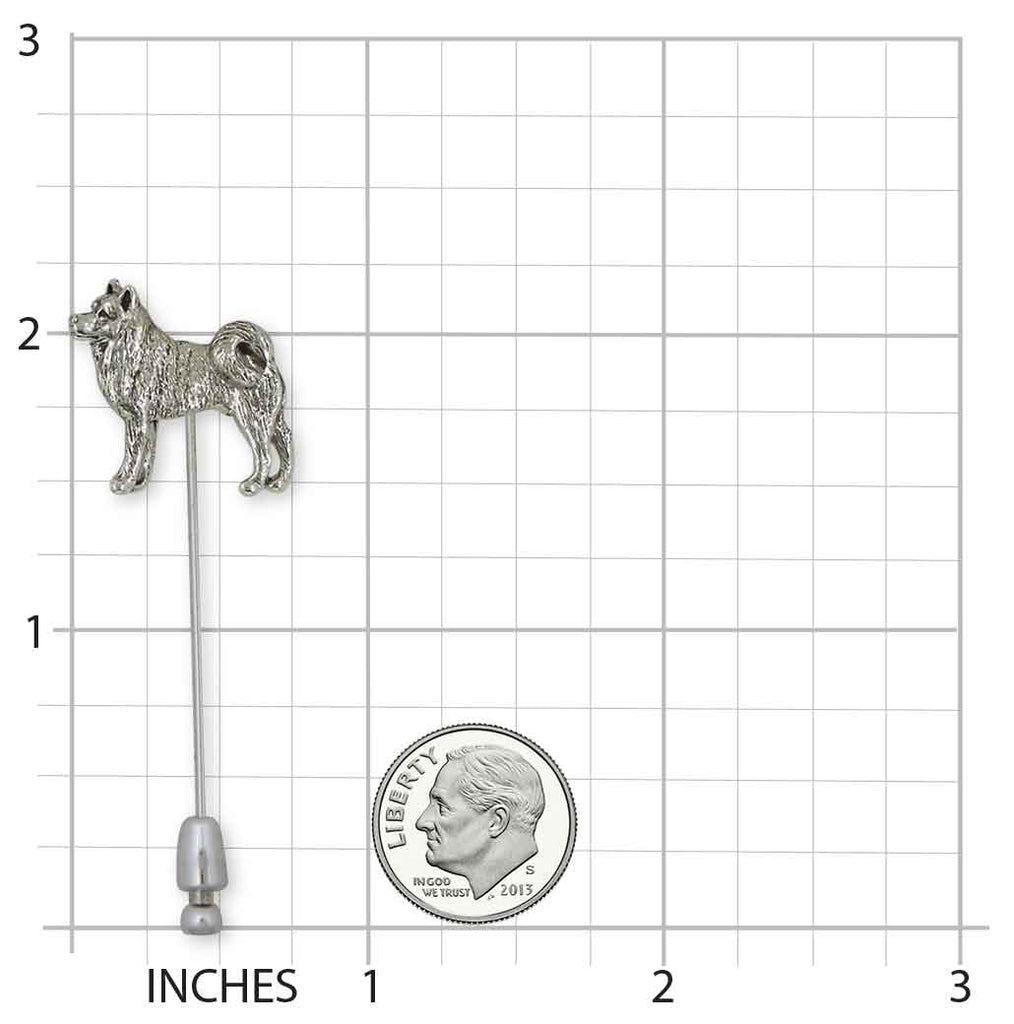 Akita Brooch Pin Sterling Silver Handmade Akita Jewelry  AK2-STP