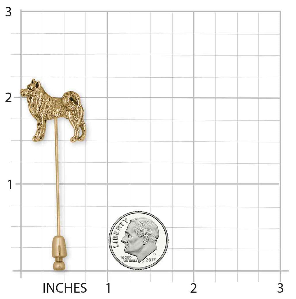 Akita Brooch Pin 14k Gold Vermeil Handmade Akita Jewelry  AK2-STPVM