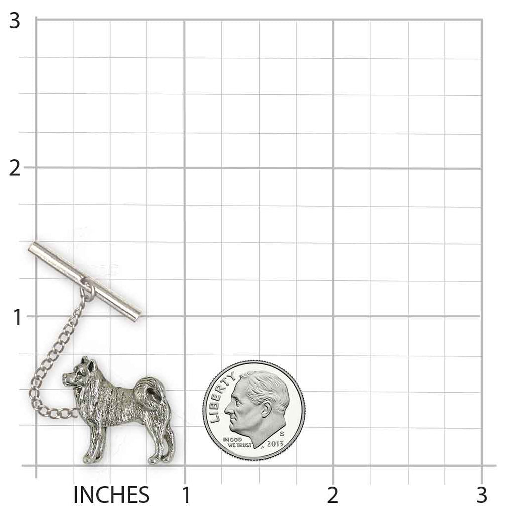 Akita Tie Tack Sterling Silver Handmade Akita Jewelry  AK2-TT