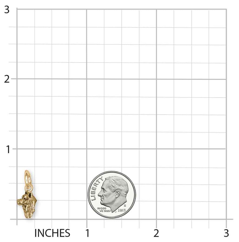 Akita Charm 14k Yellow Gold Handmade Akita Jewelry  AK2H-CG