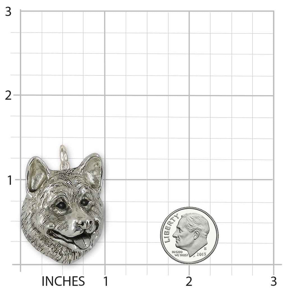 Akita Charm Sterling Silver Handmade Akita Jewelry  AK3-C