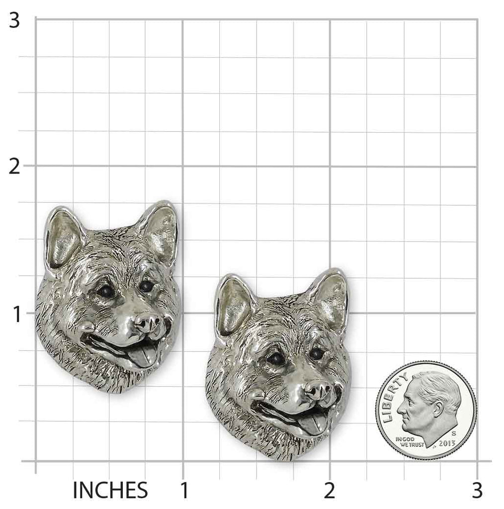 Akita Cufflinks Sterling Silver Handmade Akita Jewelry  AK3-CL