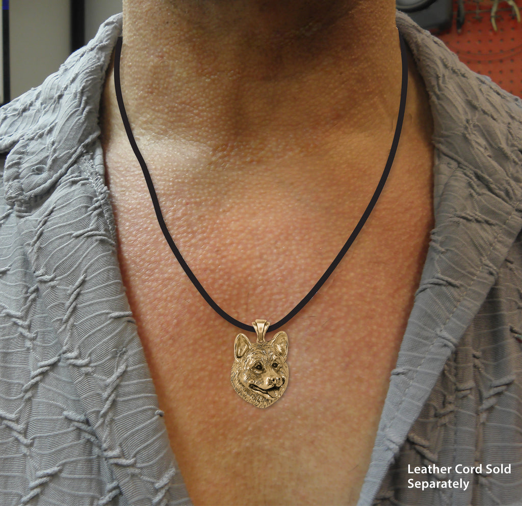 Akita Pendant 14k Gold Vermeil Handmade Akita Jewelry  AK3-PVM