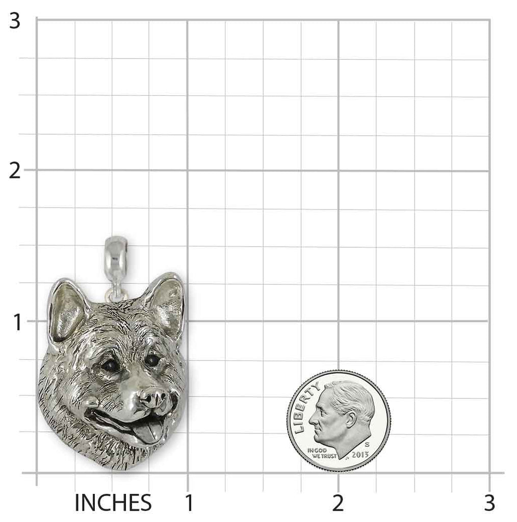Akita Pandora Charm Slide Sterling Silver Handmade Akita Jewelry This Charm Will Fit A Pandora® Slide Bracelet AK3-PNS