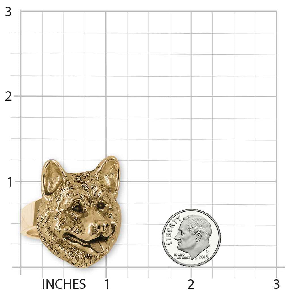 Akita Ring 14k Yellow Gold Handmade Akita Jewelry  AK3-RG