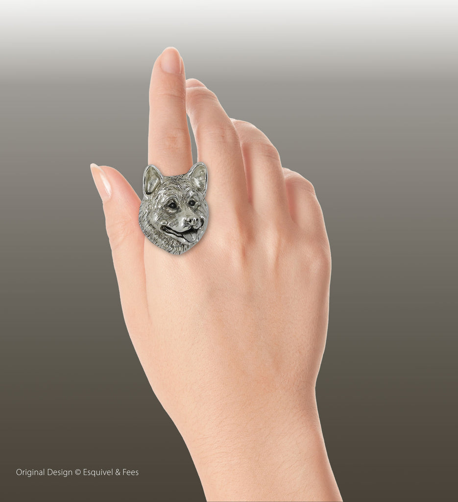 Akita Ring Sterling Silver Handmade Akita Jewelry  AK3-R