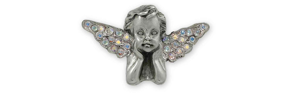 Angel Charms Angel Brooch Pin Sterling Silver Cherub Jewelry Angel jewelry