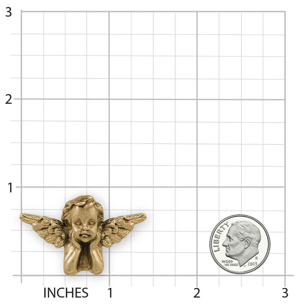 Angel Brooch Pin 14k Gold Vermeil Handmade Cherub Jewelry  ANG1-BRVM