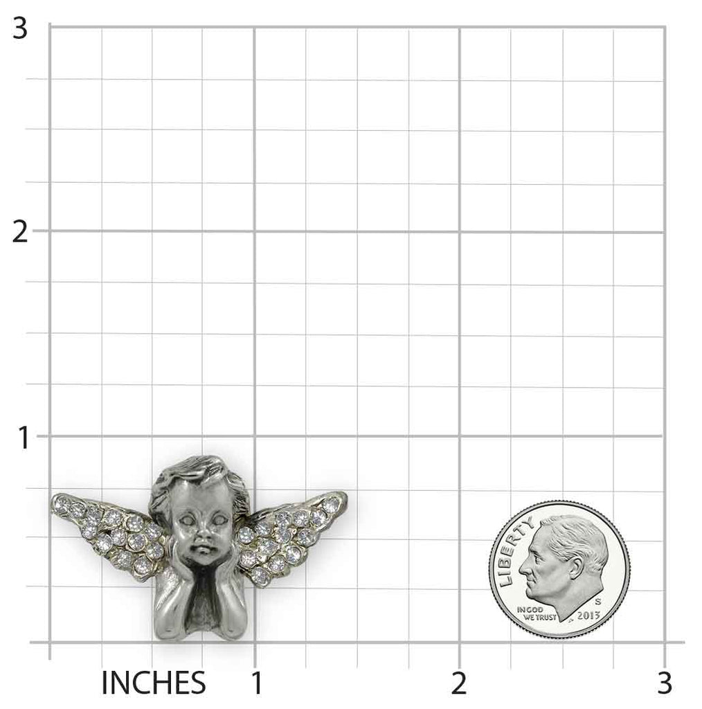 Angel Brooch Pin Sterling Silver Handmade Cherub Jewelry  ANG1-DBR