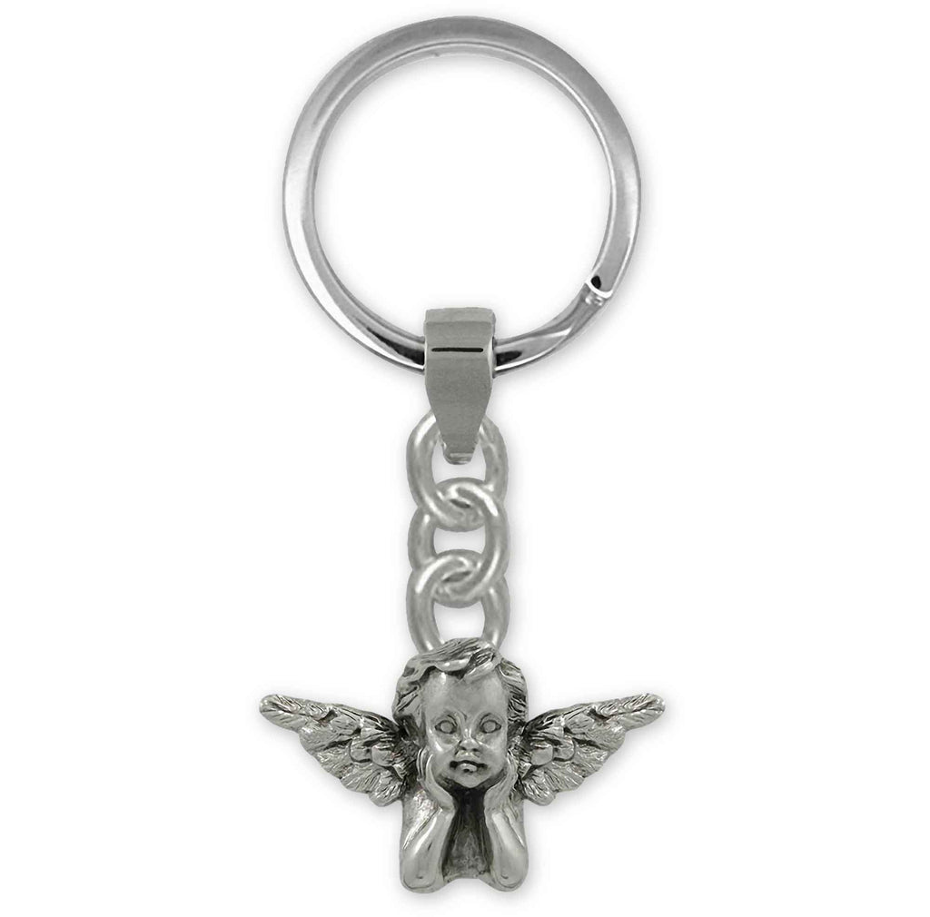 Angel Charms Angel Key Ring Sterling Silver Cherub Jewelry Angel jewelry