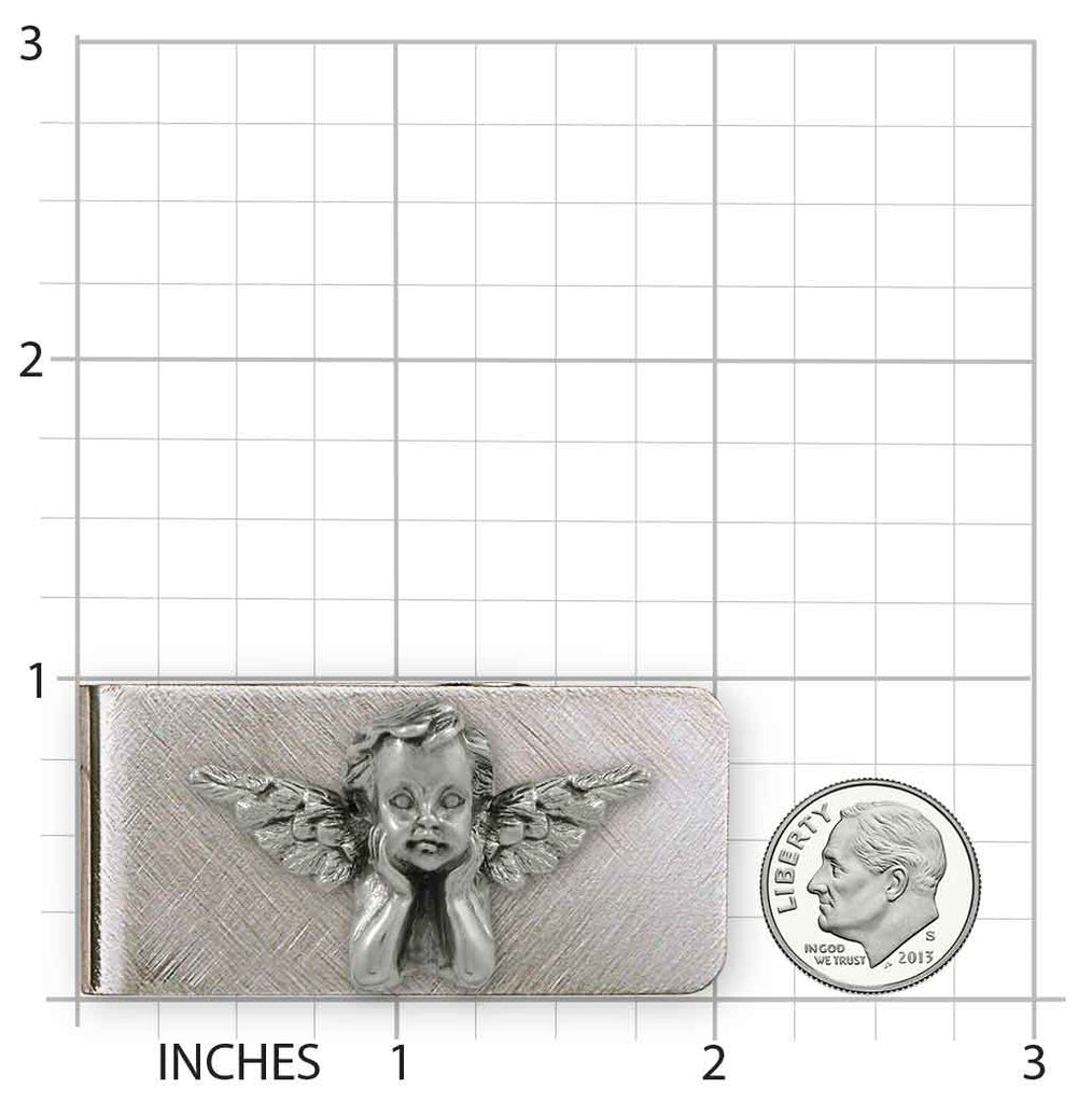 Angel Money Clip Sterling Silver And Stainless Steel Handmade Cherub Jewelry  ANG1-MC