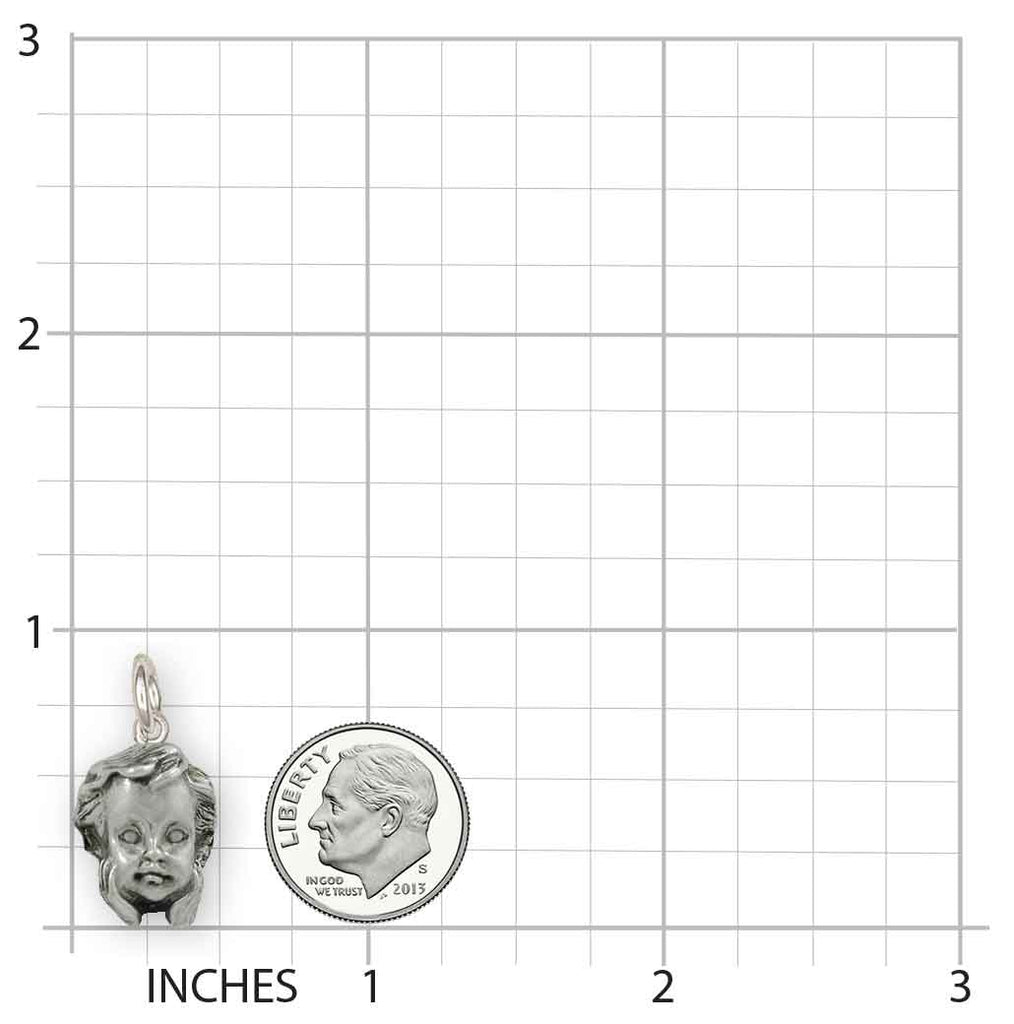 Angel Charm Sterling Silver Handmade Cherub Jewelry  ANG1H-C
