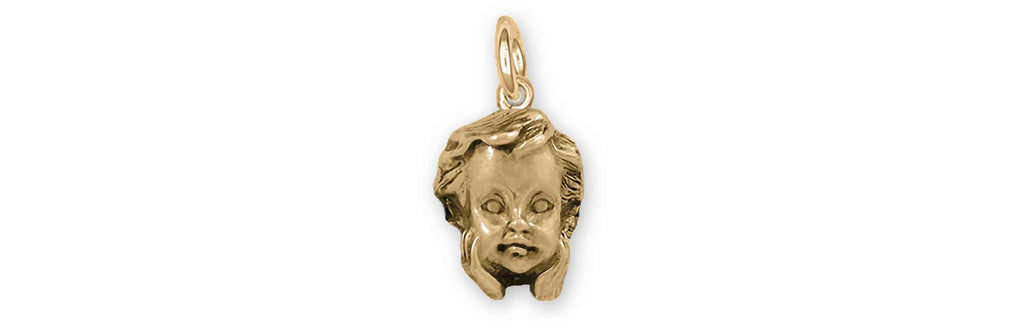 Angel Charms Angel Charm 14k Yellow Gold Cherub Jewelry Angel jewelry