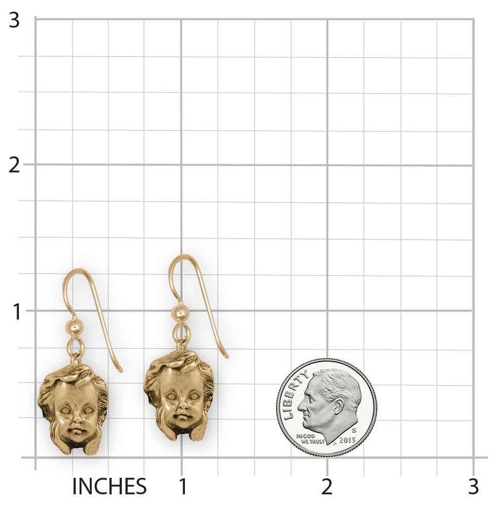 Angel Earrings 14k Gold Vermeil Handmade Cherub Jewelry  ANG1-EVM