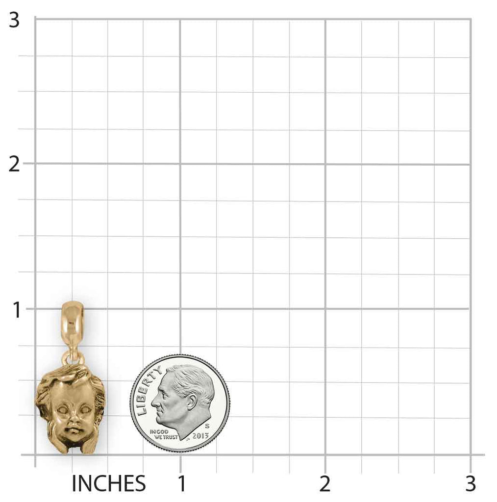 Angel Pandora Charm Slide 14k Gold Vermeil Handmade Cherub Jewelry This Charm Will Fit A Pandora® Slide Bracelet ANG1H-PNSVM