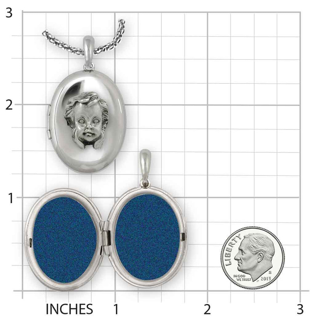 Baby Photo Locket Sterling Silver Handmade Baby Jewelry  ANG1H-V