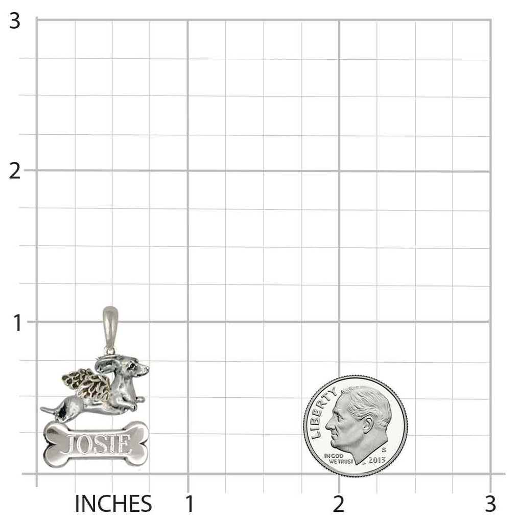 Dachshund Angel Pendant Jewelry Sterling Silver Handmade Dog Pendant DA13-ANP